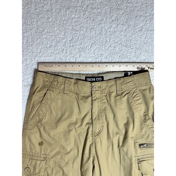 Iron Co Men's Multi Pocket Cargo Shorts Size 32 Beige - Picture 5 of 14